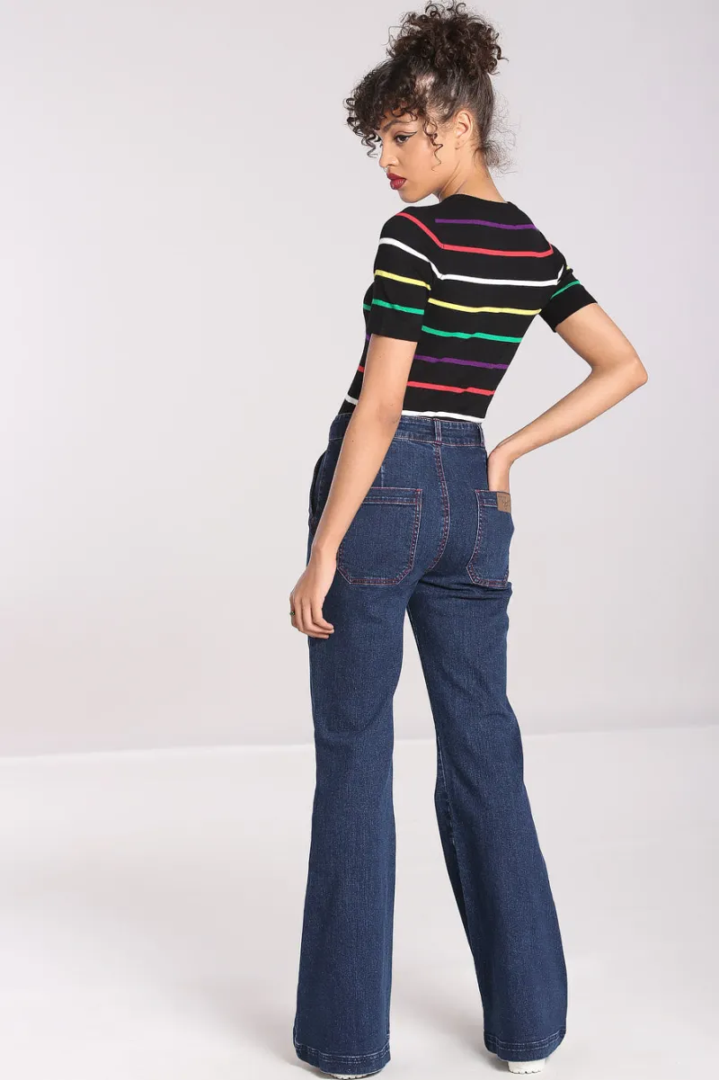 Hell Bunny Trousers & Shorts|Trousers & Shorts>Jaclyn Jeans Blue