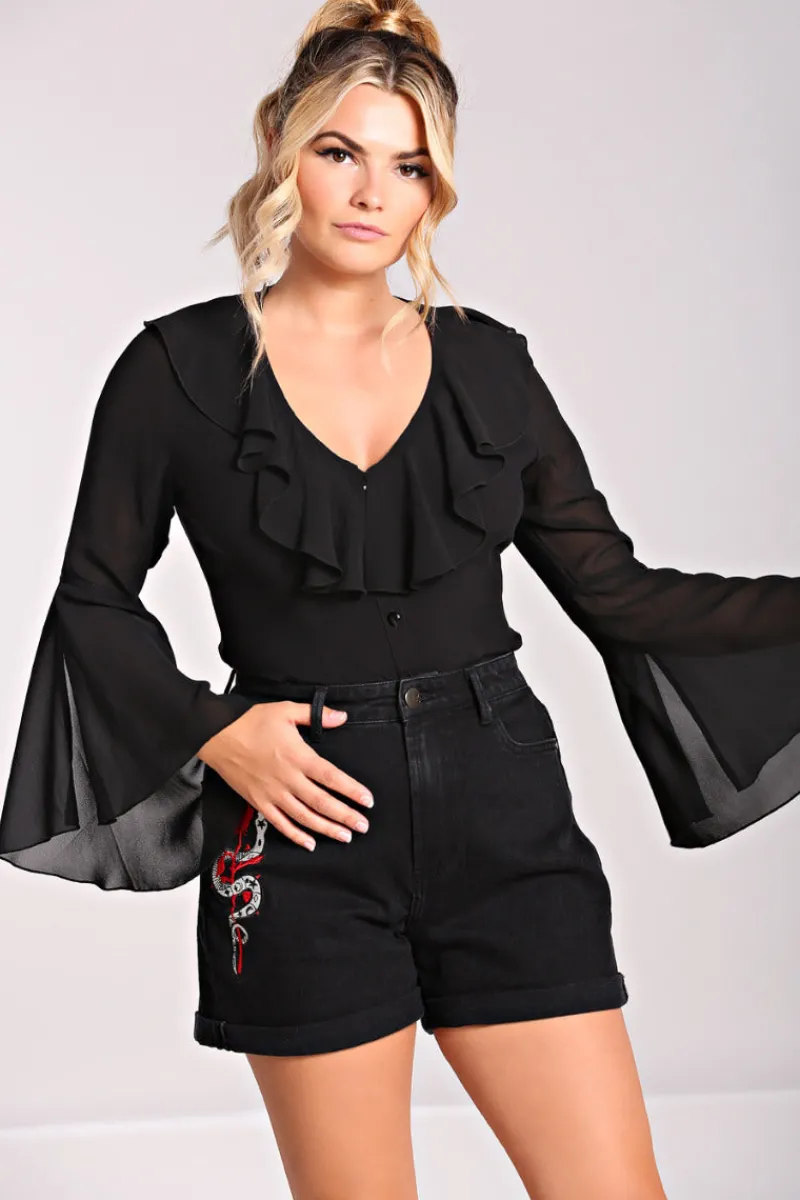 Hell Bunny Tops|Blouses>Jamie Blouse Black