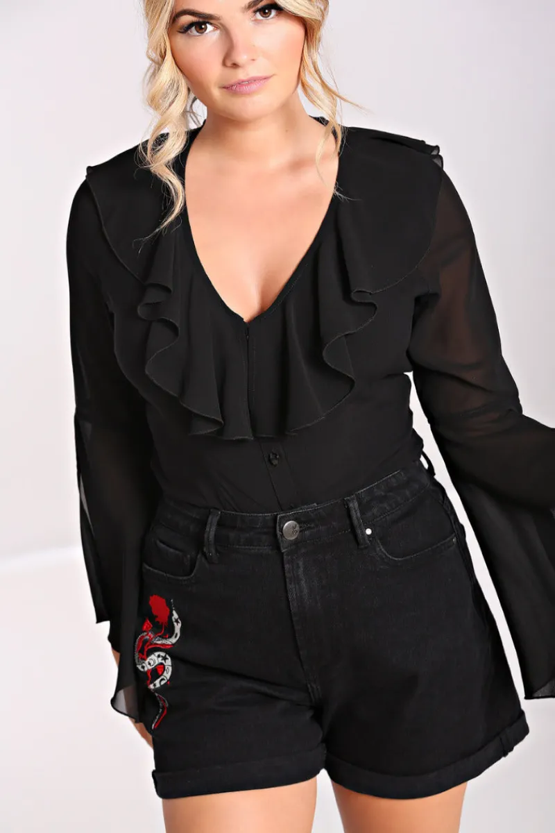 Hell Bunny Tops|Blouses>Jamie Blouse Black