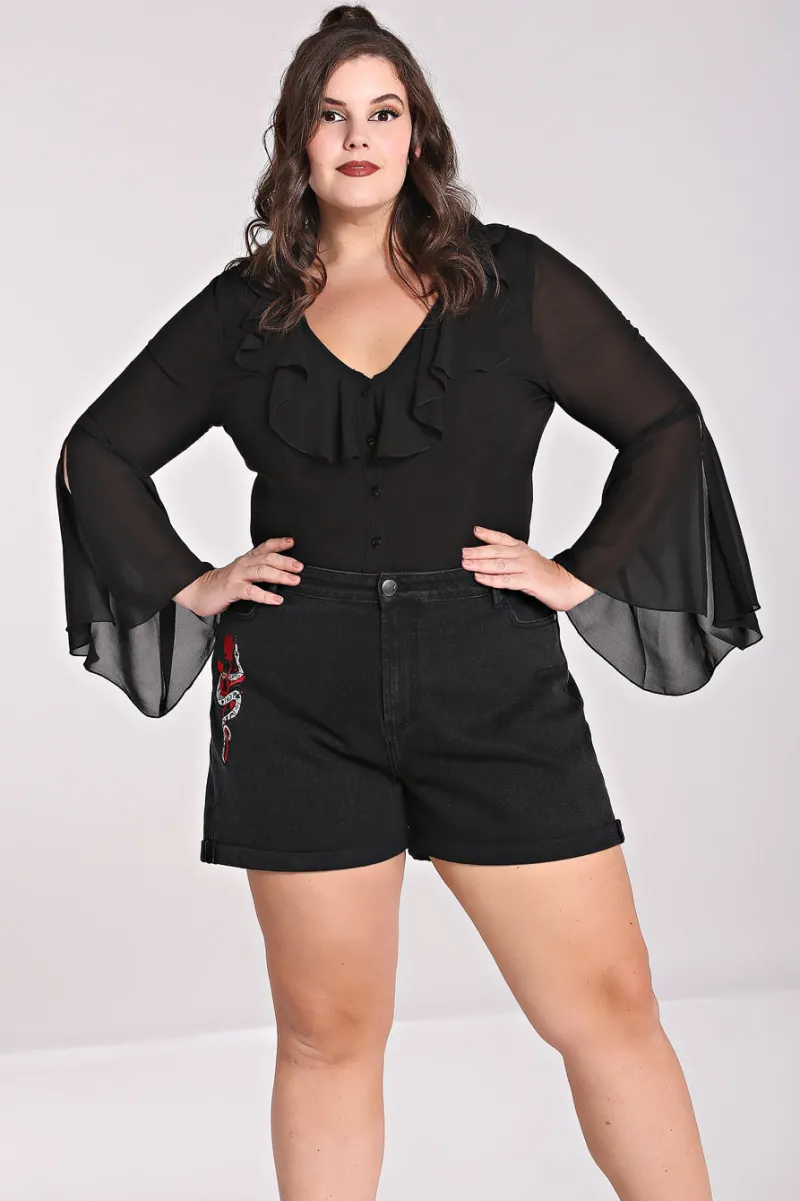 Hell Bunny Tops|Blouses>Jamie Blouse Black