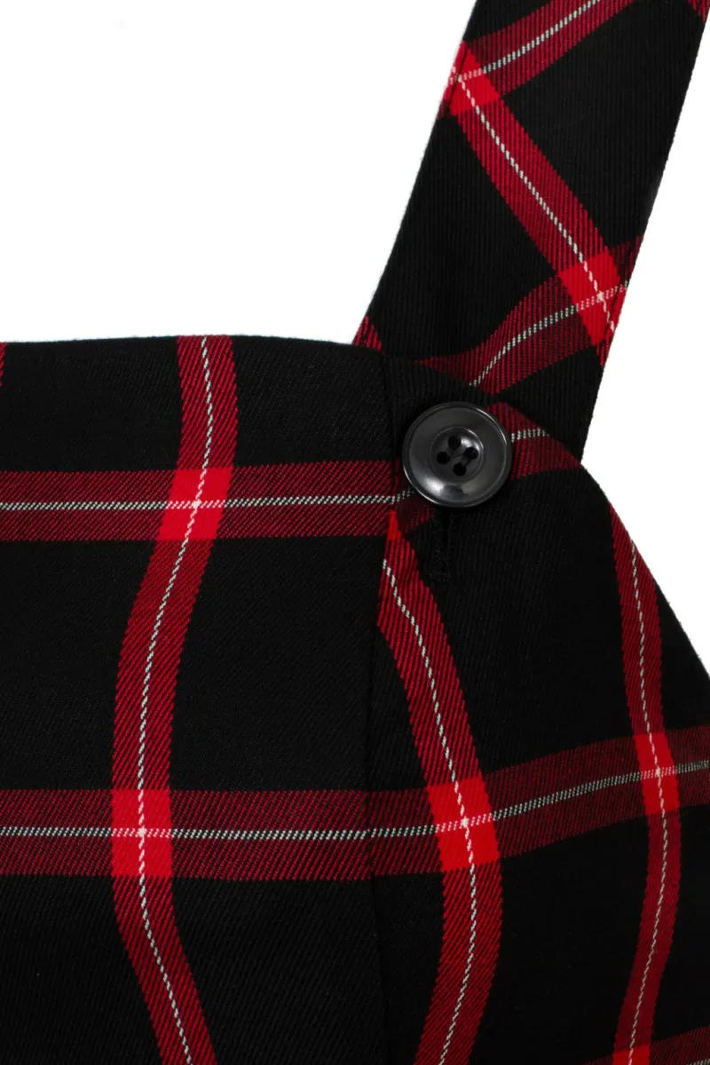Hell Bunny Dresses|Vintage Dresses>Janine Pinafore Dress Black/Red