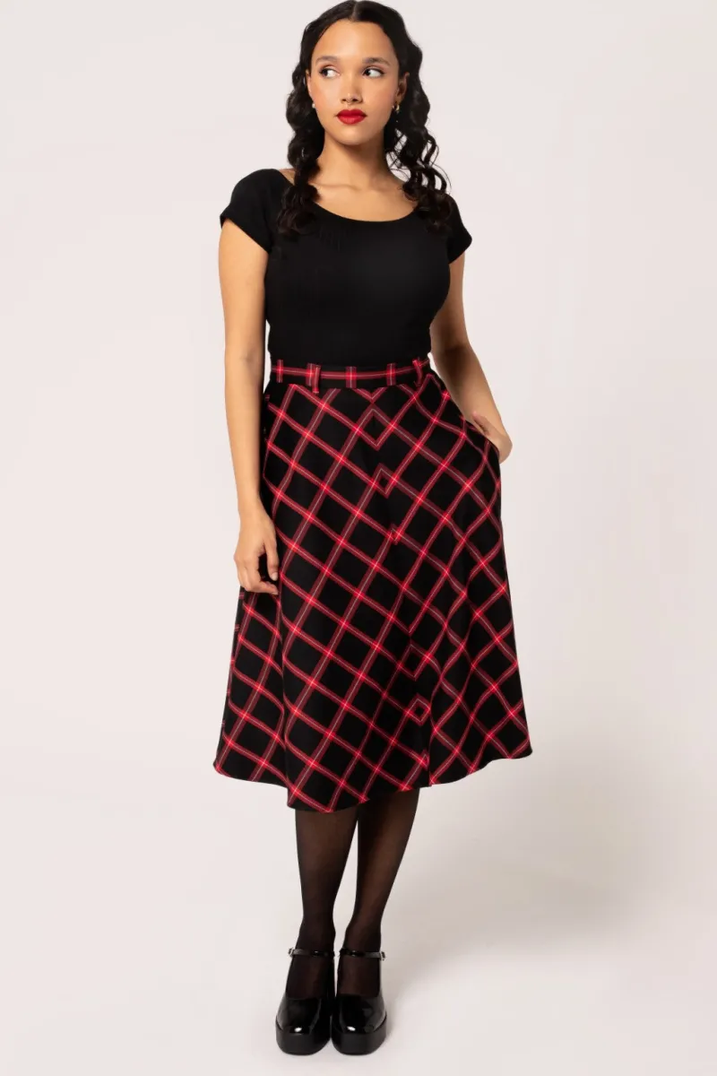 Hell Bunny Skirts|Skirts>Janine Skirt Black/Red