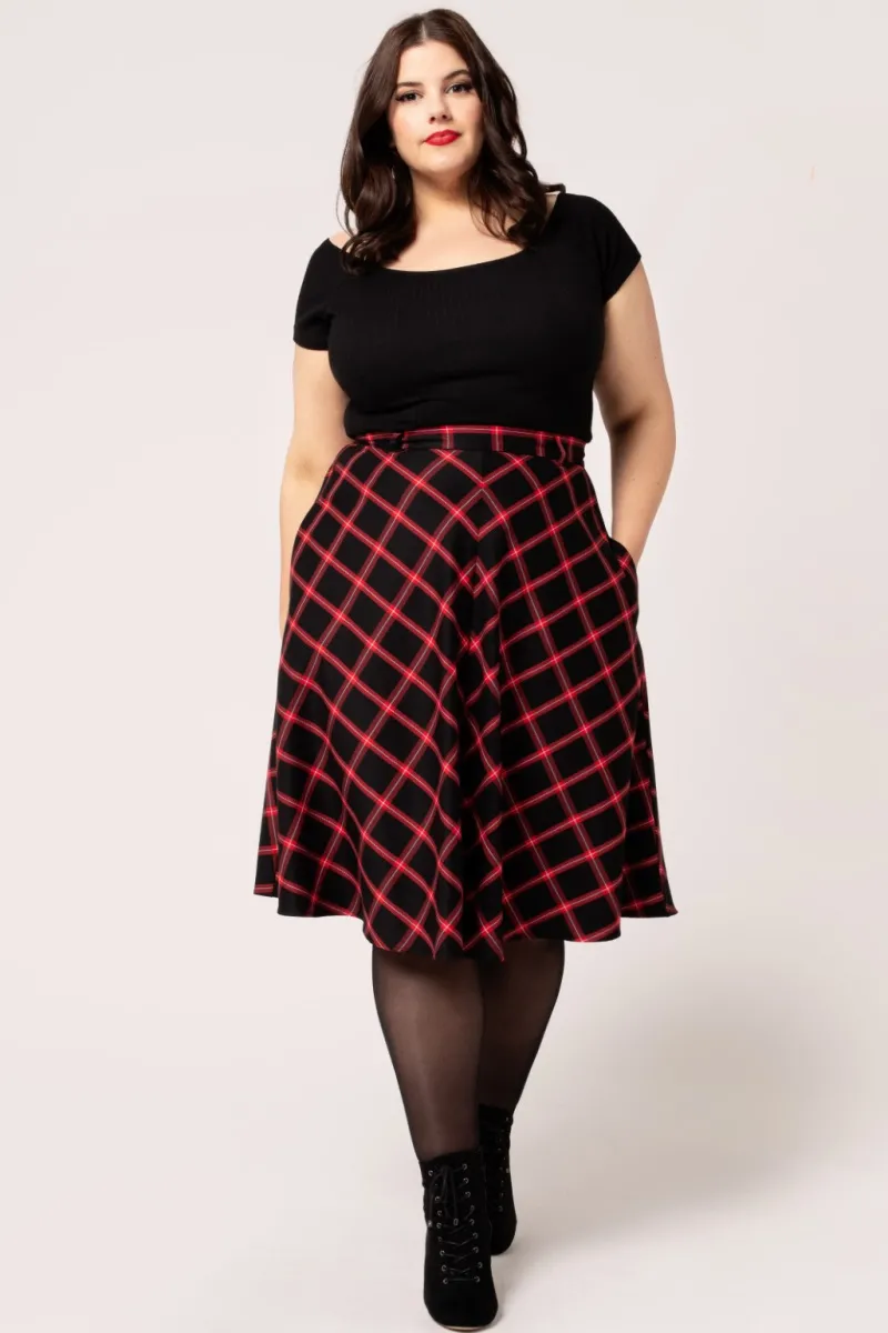 Hell Bunny Skirts|Skirts>Janine Skirt Black/Red