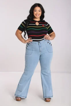 Hell Bunny Trousers & Shorts|Trousers & Shorts>Jill Jeans Blue