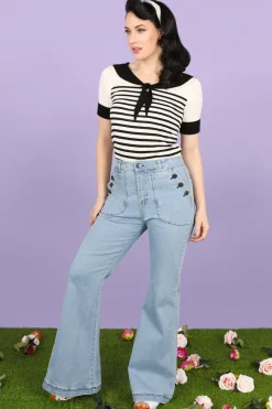 Hell Bunny Trousers & Shorts|Trousers & Shorts>Jill Jeans Blue