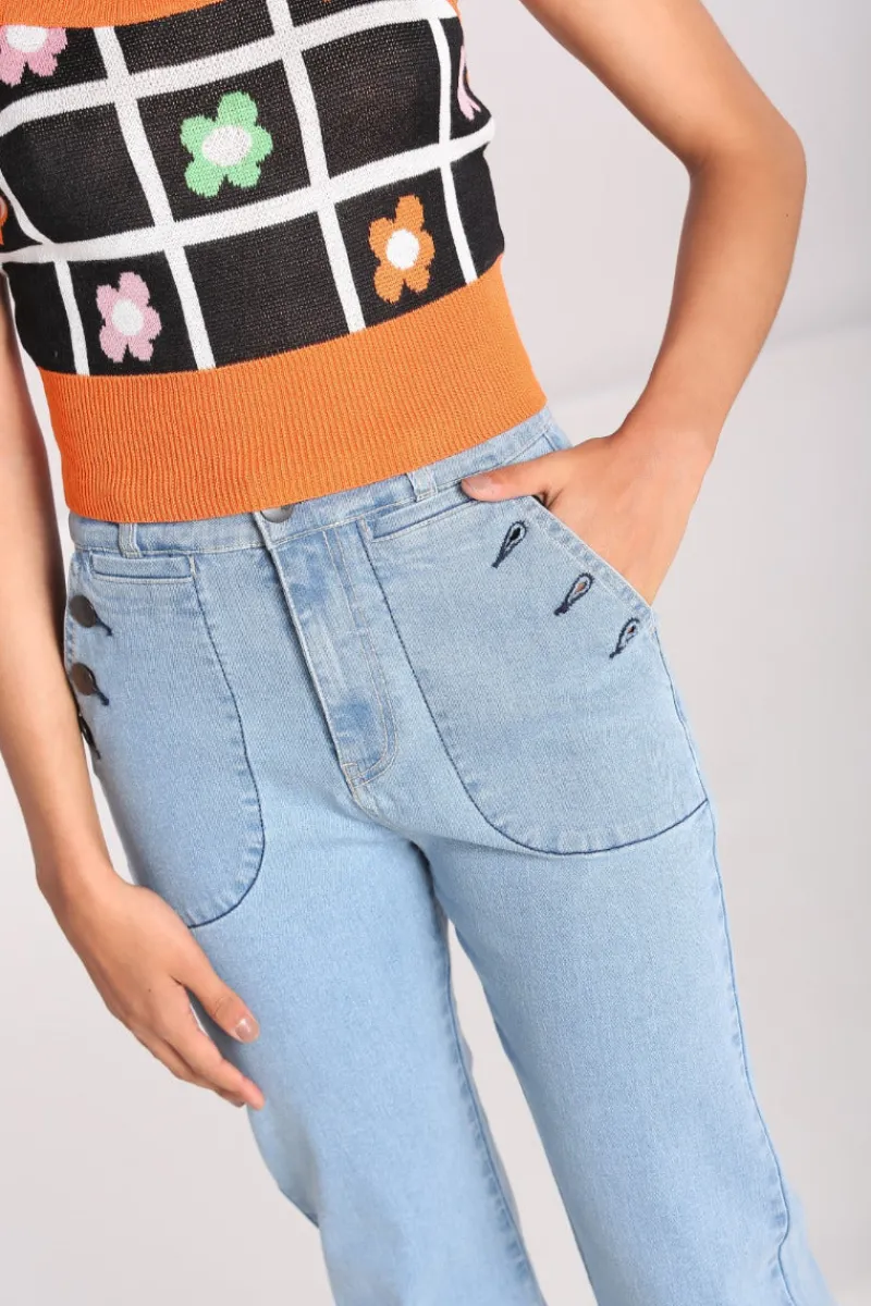 Hell Bunny Trousers & Shorts|Trousers & Shorts>Jill Jeans Blue
