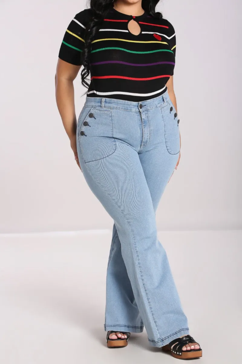 Hell Bunny Trousers & Shorts|Trousers & Shorts>Jill Jeans Blue