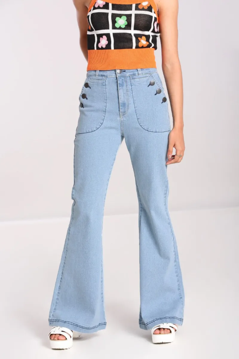 Hell Bunny Trousers & Shorts|Trousers & Shorts>Jill Jeans Blue