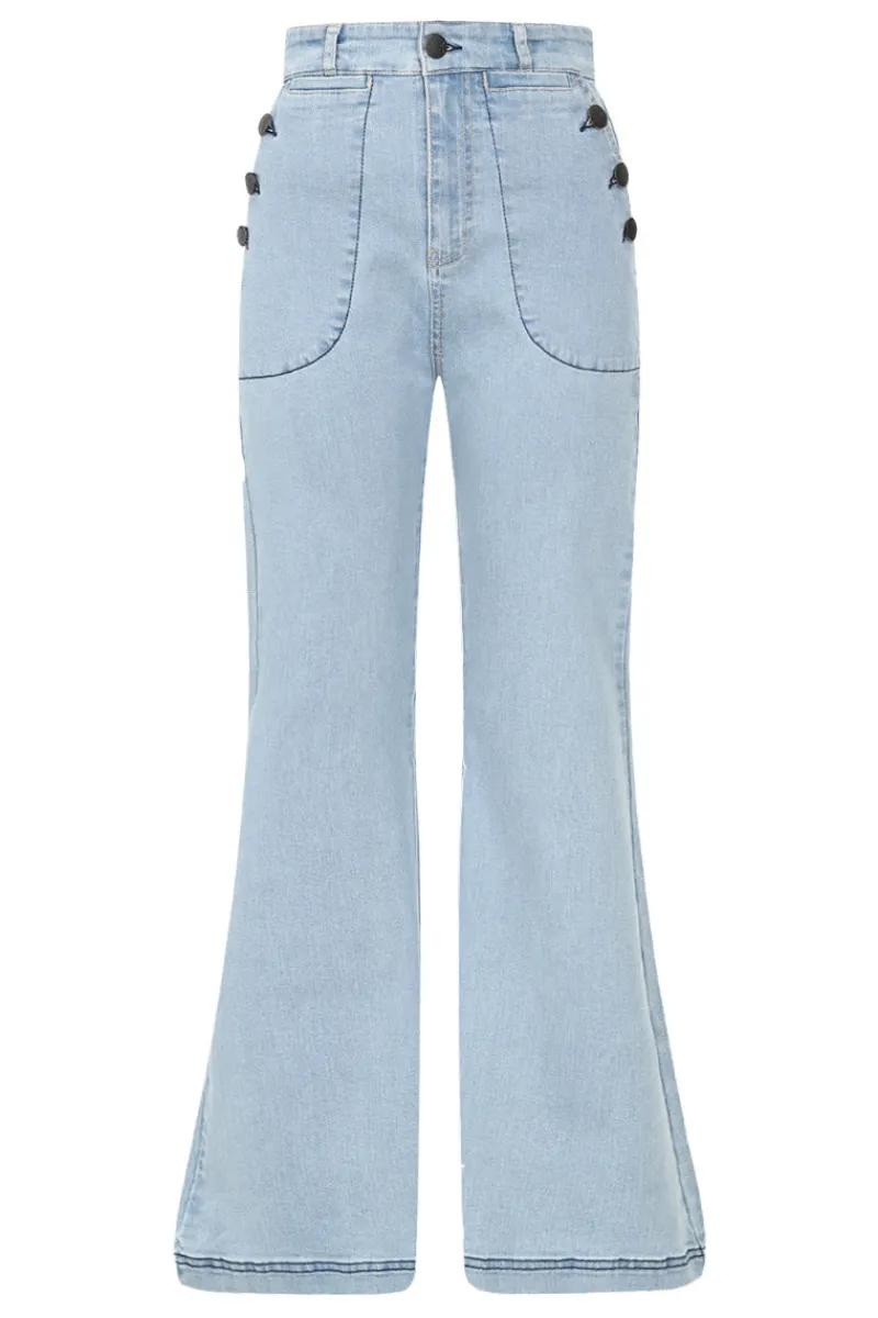 Hell Bunny Trousers & Shorts|Trousers & Shorts>Jill Jeans Blue