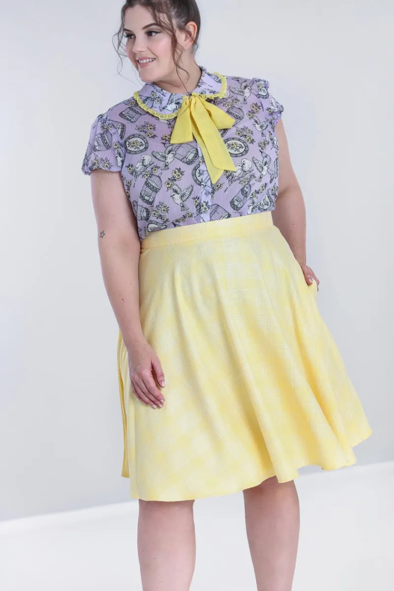 Hell Bunny Skirts|Skirts>Joy Mid Skirt Yellow
