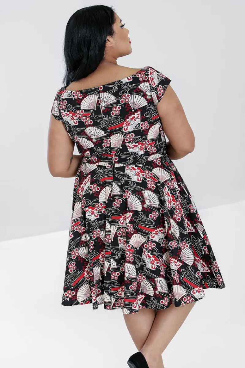 Hell Bunny Dresses|Dresses With Pockets>Lanah Mid Dress Black