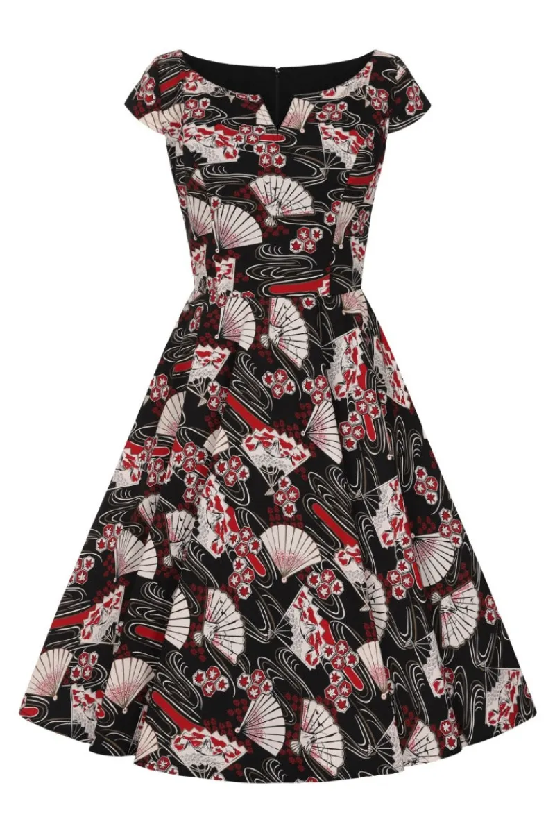 Hell Bunny Dresses|Dresses With Pockets>Lanah Mid Dress Black