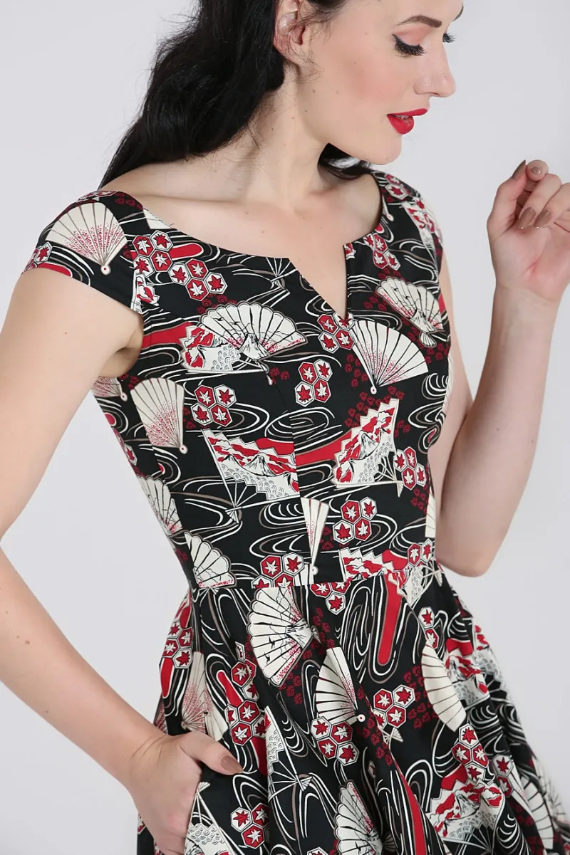 Hell Bunny Dresses|Dresses With Pockets>Lanah Mid Dress Black