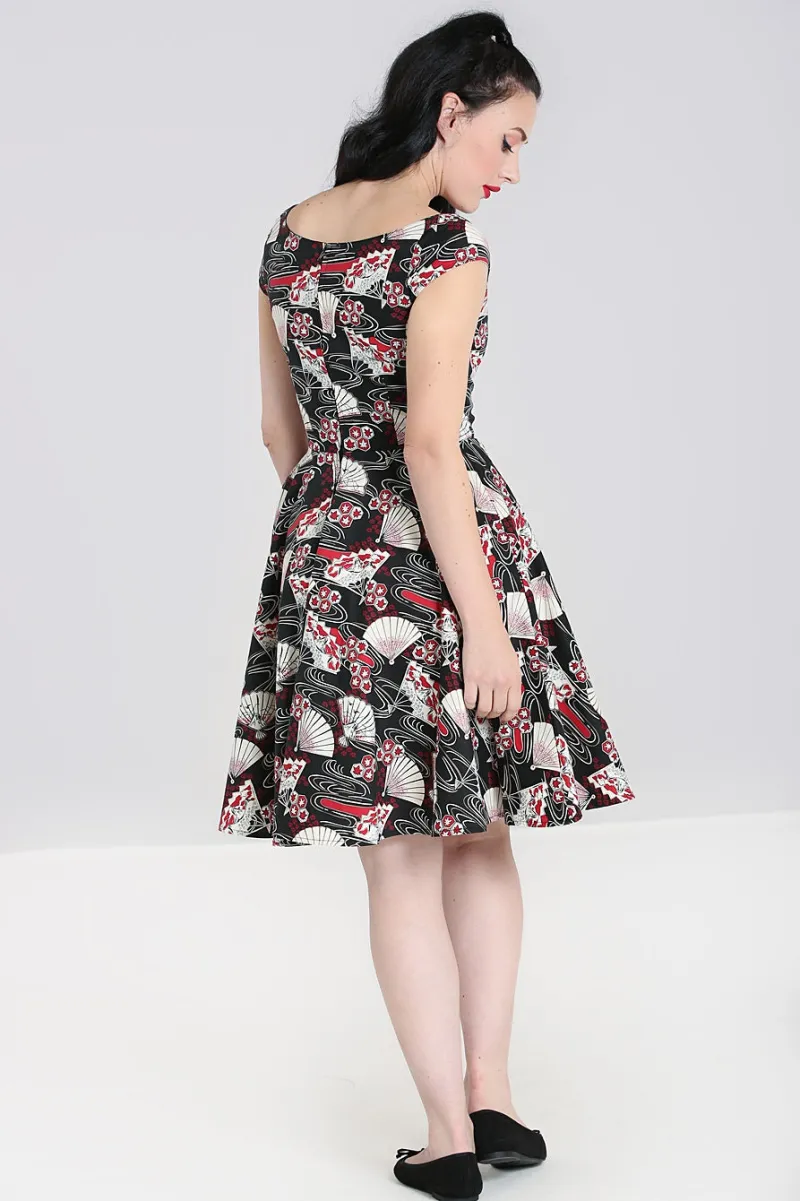 Hell Bunny Dresses|Dresses With Pockets>Lanah Mid Dress Black