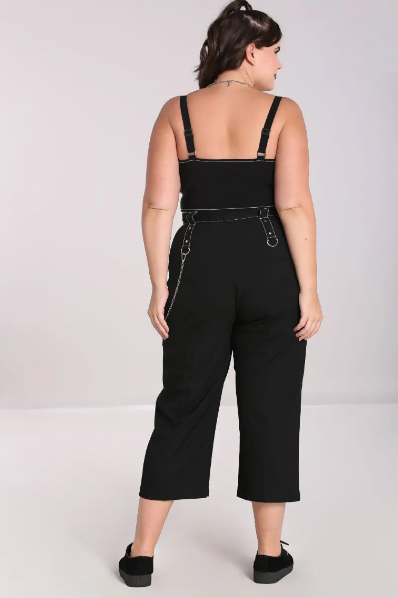 Hell Bunny Trousers & Shorts|Trousers & Shorts>Lennox Cropped Trousers Black