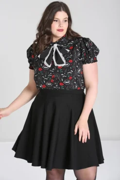 Hell Bunny Tops|Blouses>Lilith Blouse Black