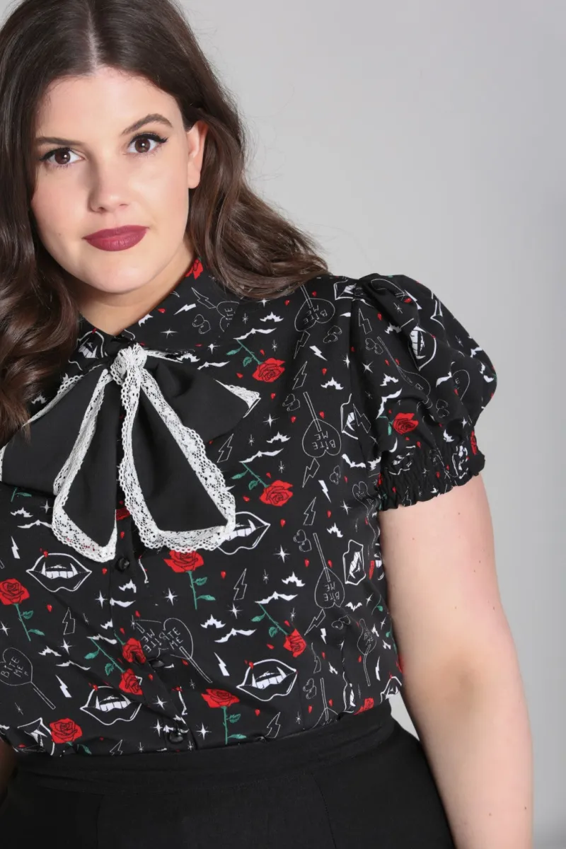 Hell Bunny Tops|Blouses>Lilith Blouse Black