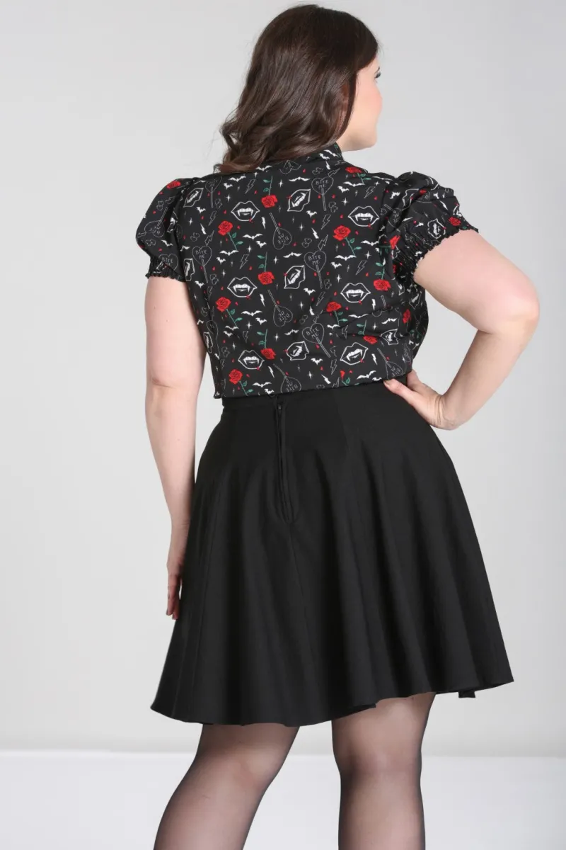 Hell Bunny Tops|Blouses>Lilith Blouse Black