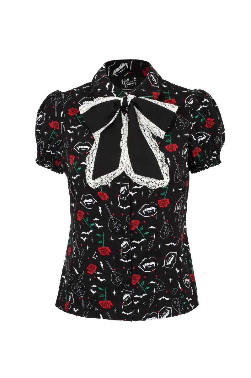 Hell Bunny Tops|Blouses>Lilith Blouse Black