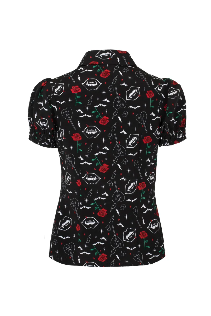 Hell Bunny Tops|Blouses>Lilith Blouse Black