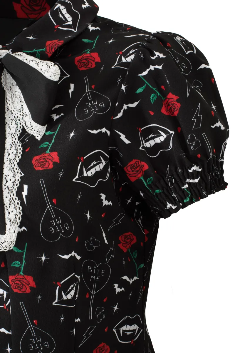 Hell Bunny Tops|Blouses>Lilith Blouse Black