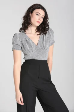 Hell Bunny Tops|Tops>Loco-Motion Top Silver