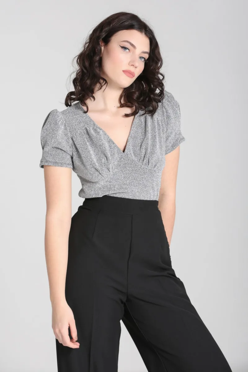 Hell Bunny Tops|Tops>Loco-Motion Top Silver