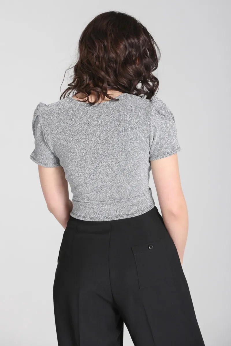 Hell Bunny Tops|Tops>Loco-Motion Top Silver