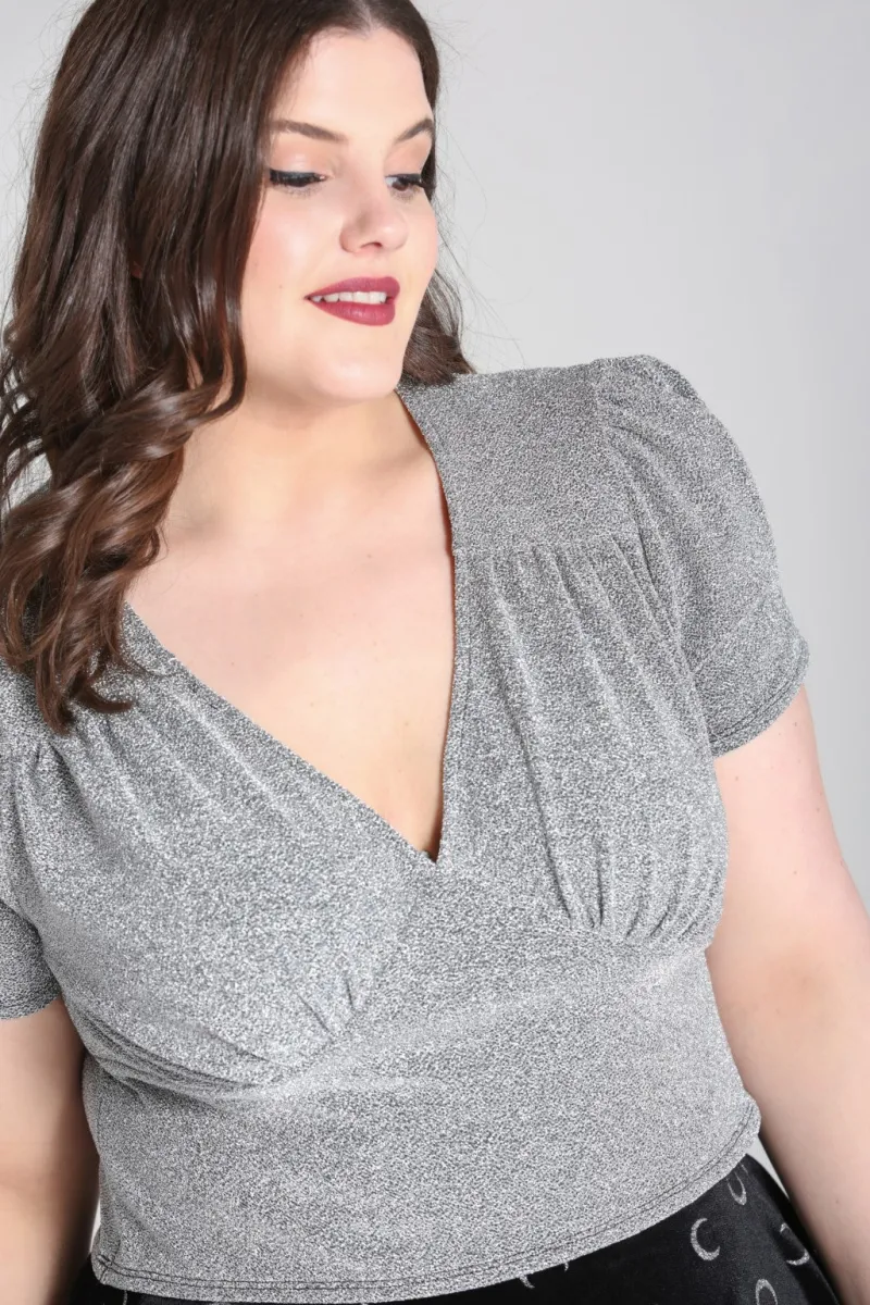 Hell Bunny Tops|Tops>Loco-Motion Top Silver