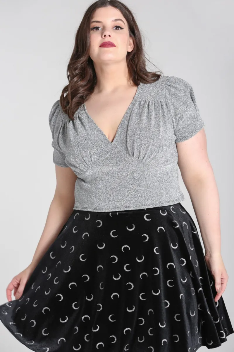 Hell Bunny Tops|Tops>Loco-Motion Top Silver