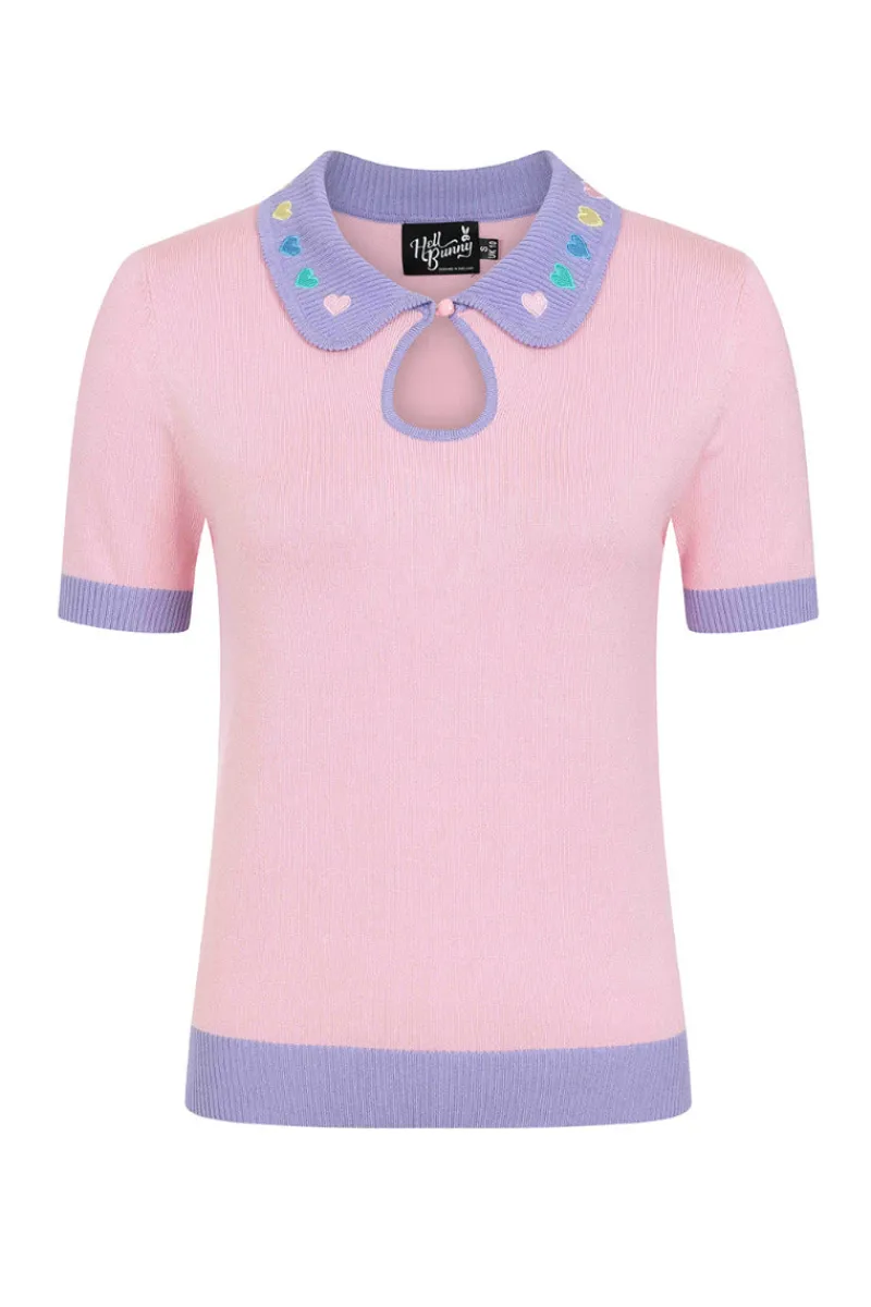Hell Bunny Tops|Knitwear>Lollie Top Pink