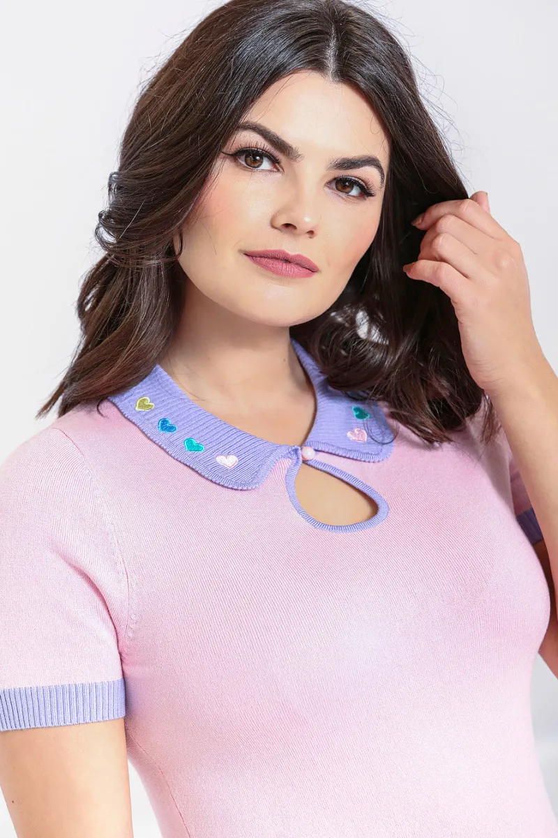 Hell Bunny Tops|Knitwear>Lollie Top Pink