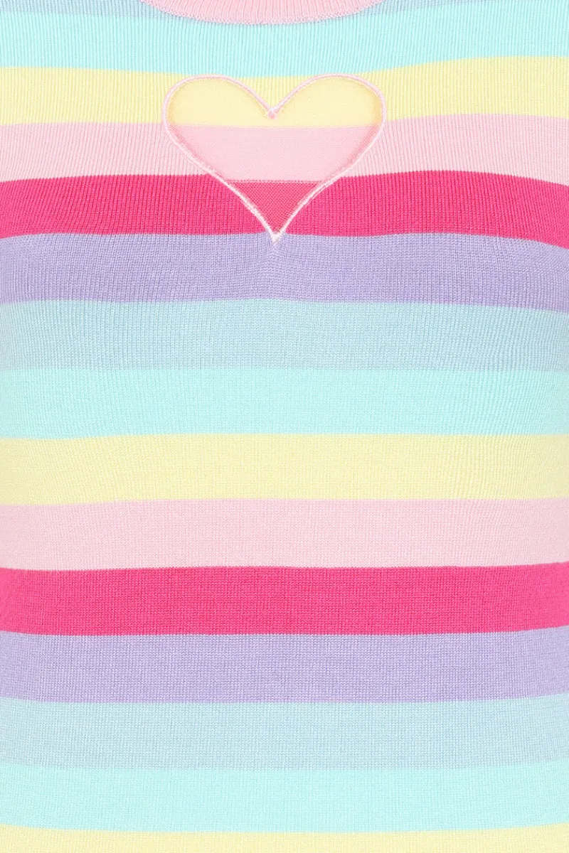 Hell Bunny Tops|Knitwear>Love Heart Top MultiColour