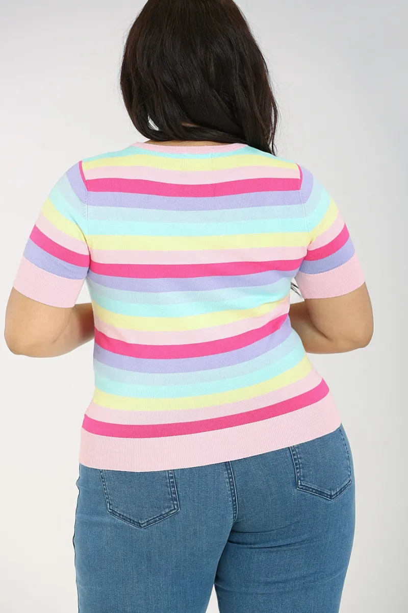 Hell Bunny Tops|Knitwear>Love Heart Top MultiColour