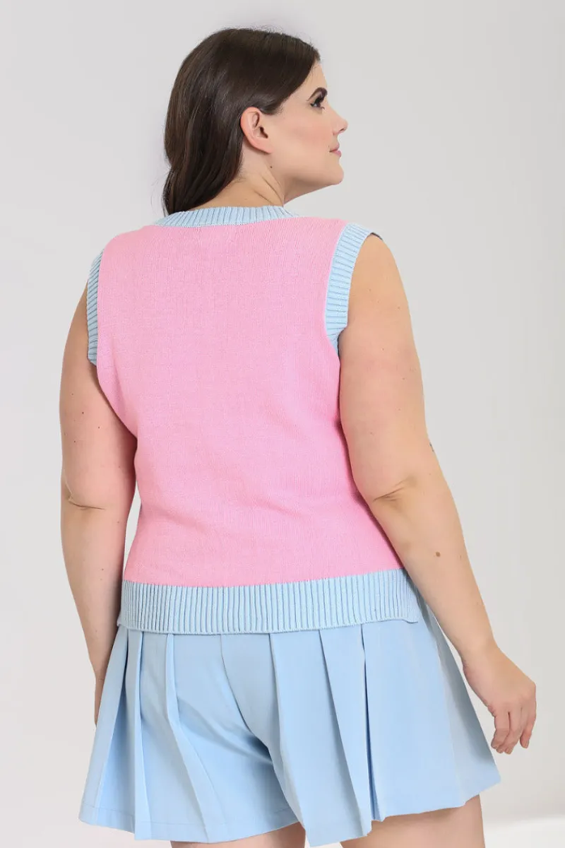 Hell Bunny Tops|Knitwear>Love Nope Vest Pink