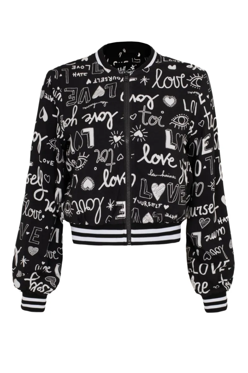 Hell Bunny Coats & Jackets>Love Yourself Jacket Black