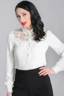 Hell Bunny Tops|Blouses>Lucille Blouse Ivory
