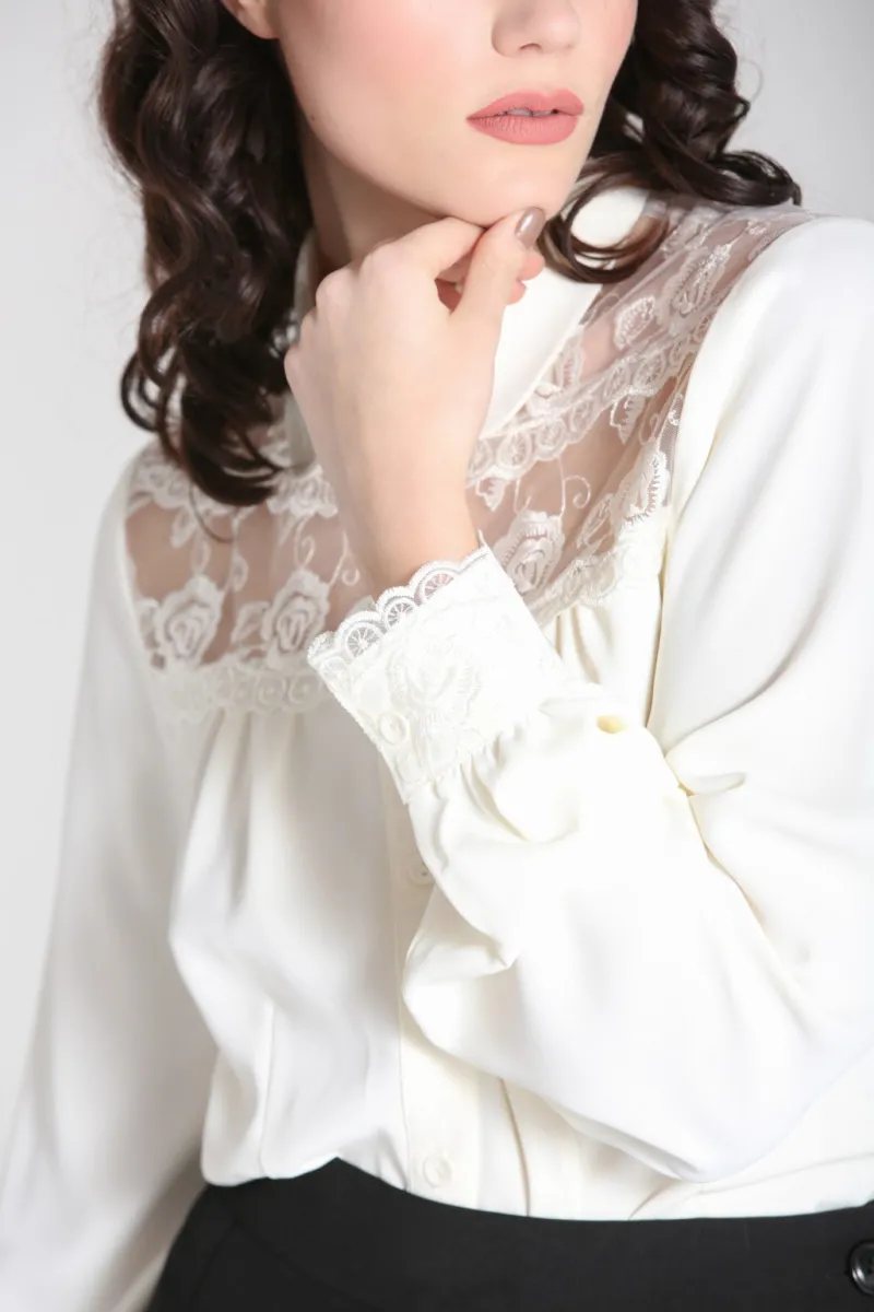 Hell Bunny Tops|Blouses>Lucille Blouse Ivory