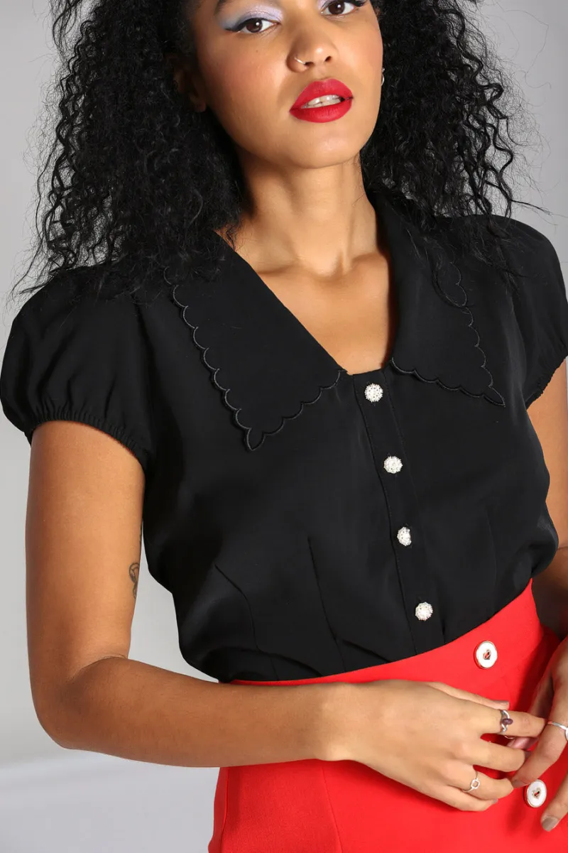 Hell Bunny Tops|Blouses>Maddy Blouse Black
