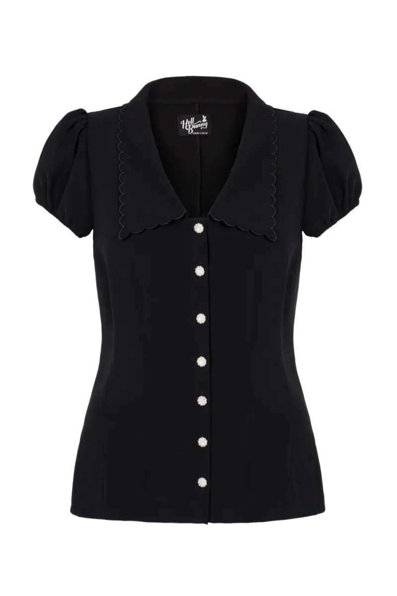 Hell Bunny Tops|Blouses>Maddy Blouse Black