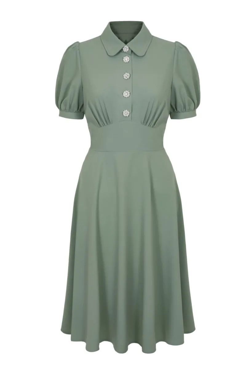 Hell Bunny Dresses|Midi Dresses>Maddy Dress Green