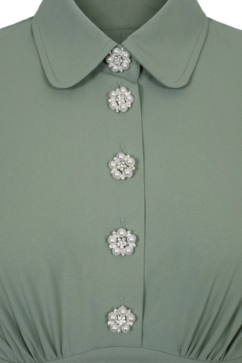 Hell Bunny Dresses|Midi Dresses>Maddy Dress Green