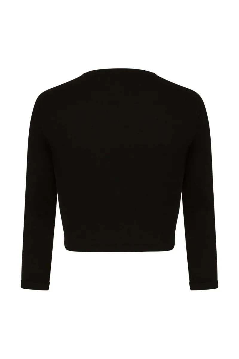 Hell Bunny Tops|Knitwear>Maggie Bolero Black