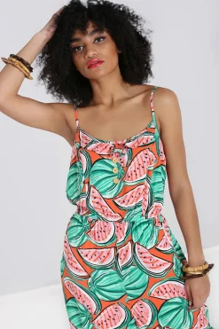 Hell Bunny Jumpsuits & Playsuits|Jumpsuits & Playsuits>Melonie Jumpsuit Orange
