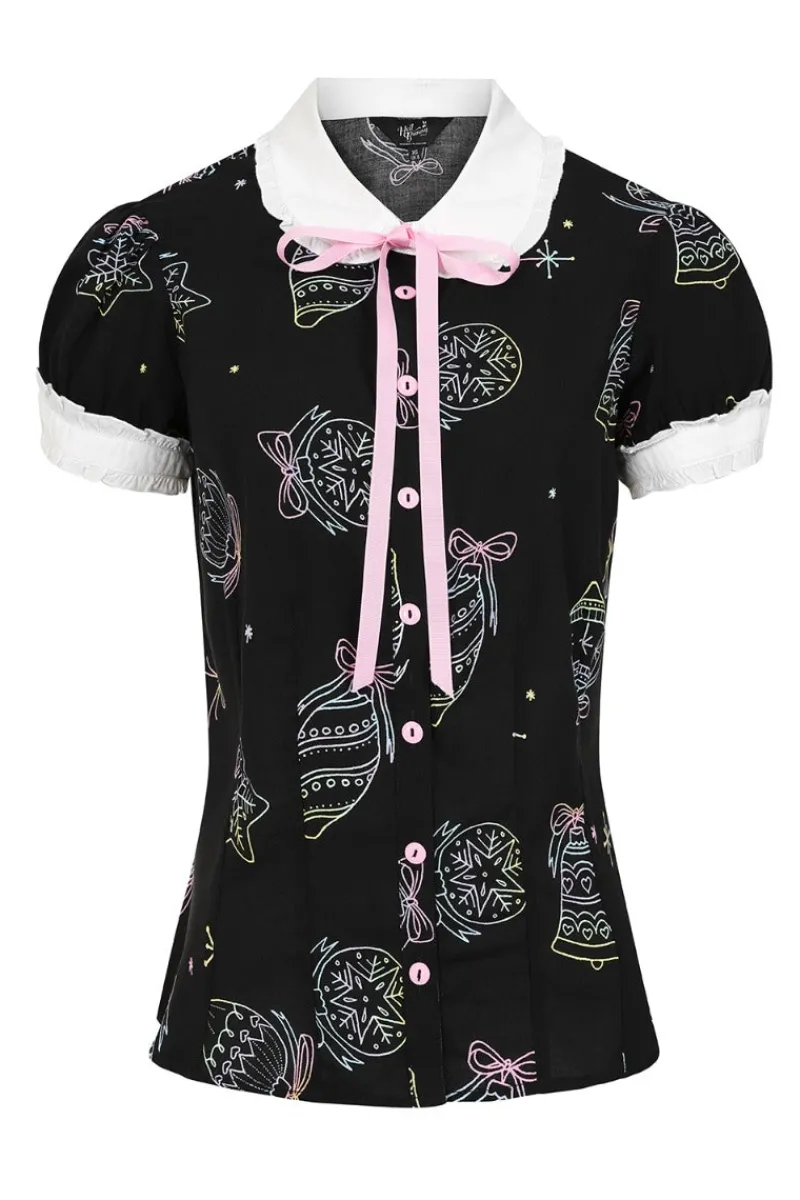 Hell Bunny Tops|Blouses>Merry Blouse Black
