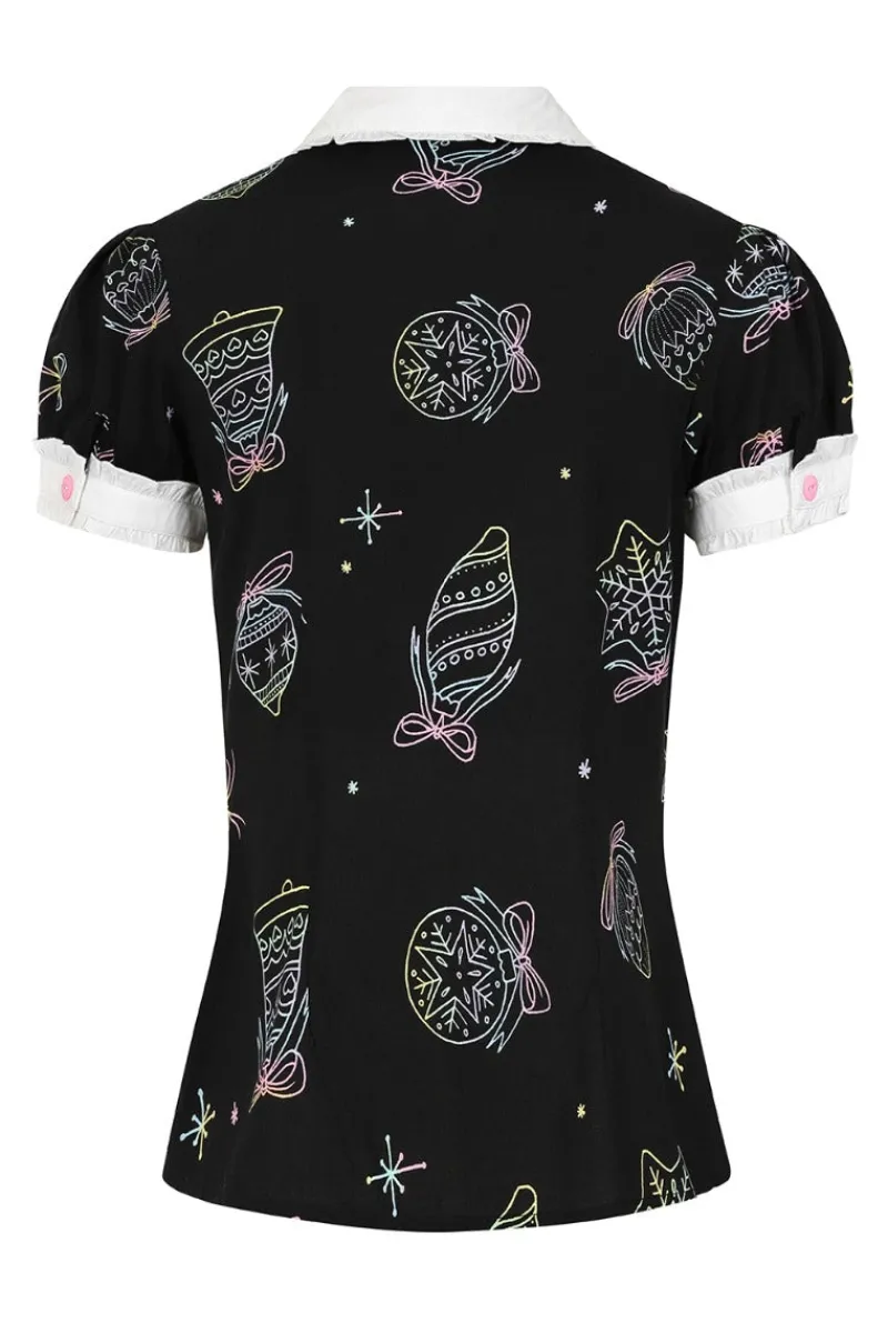 Hell Bunny Tops|Blouses>Merry Blouse Black