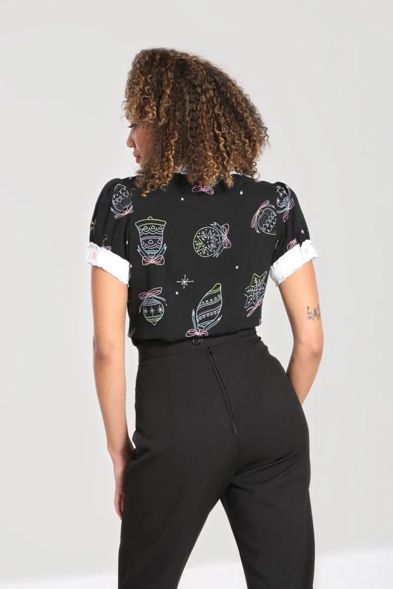 Hell Bunny Tops|Blouses>Merry Blouse Black