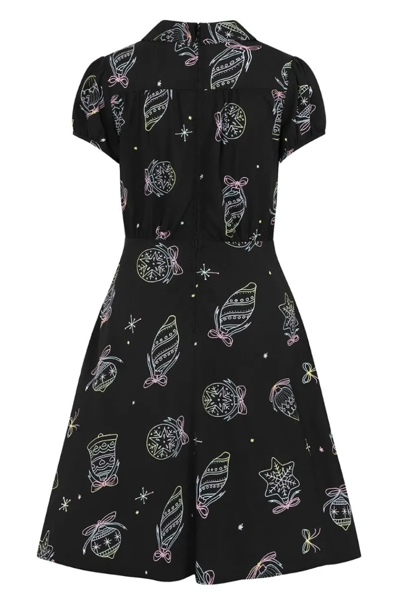 Hell Bunny Dresses>Merry Mid Dress Black
