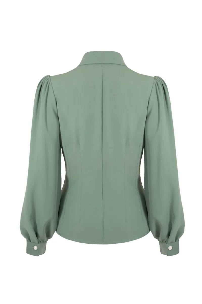 Hell Bunny Tops|Blouses>Mia Blouse Green