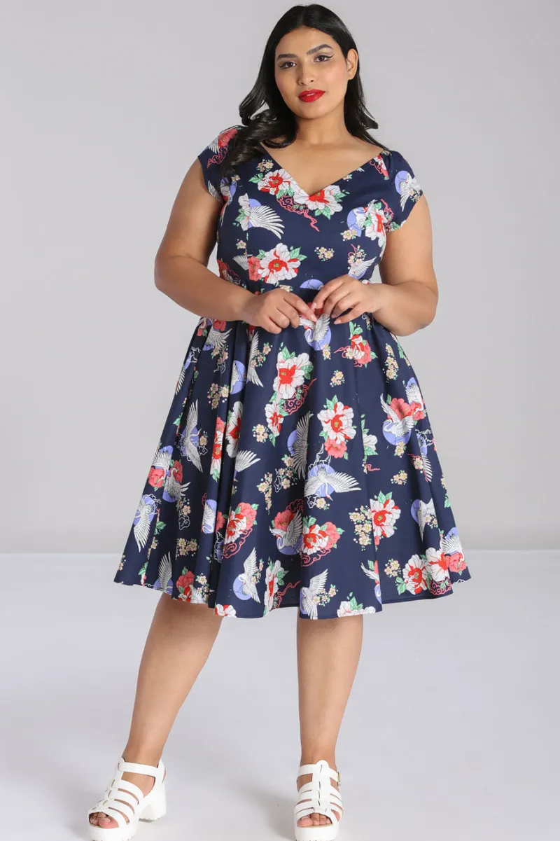 Hell Bunny Dresses|Dresses With Pockets>Misa Midi Dress Navy